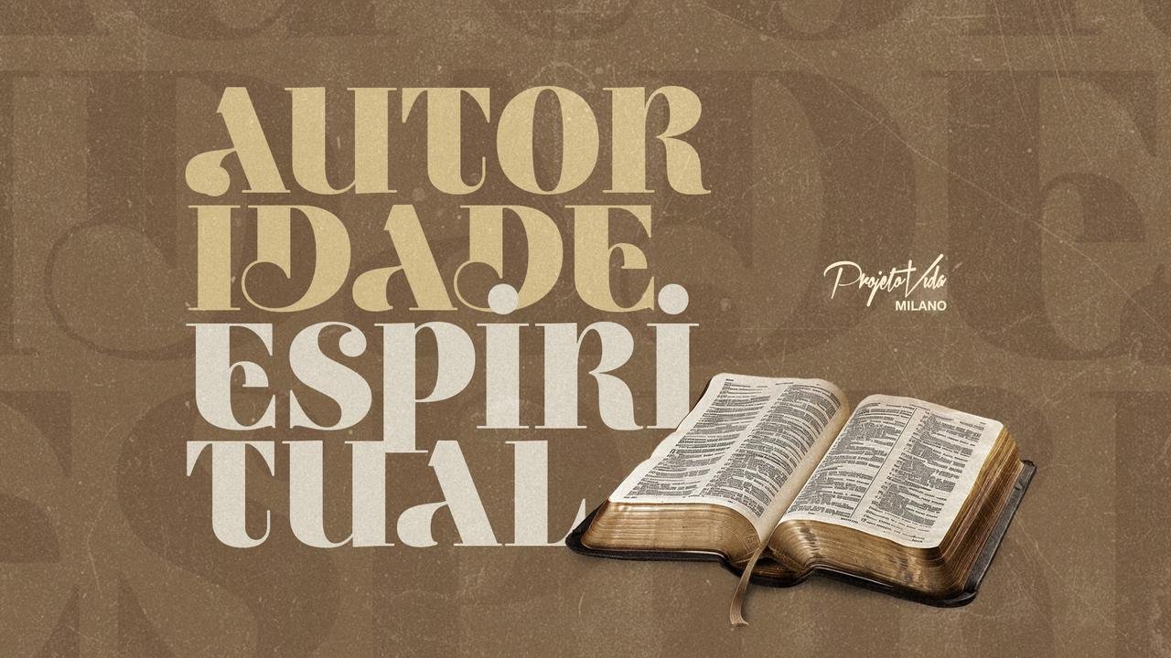 Autoridade Espiritual, arte da série de quartas do Projeto Vida Milano, com uma Bíblia aberta sobre fundo marrom, encontro de quarta-feira, 9 de setembro