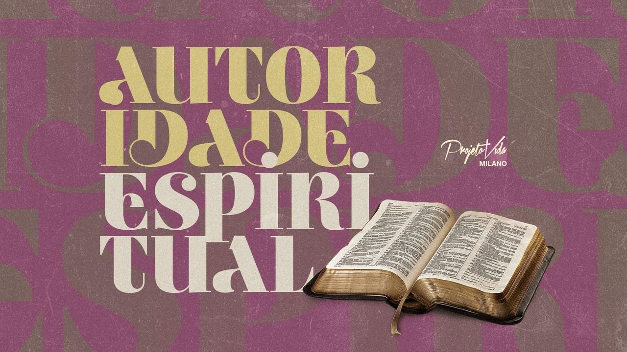 Autoridade Espiritual, arte da série de quartas do Projeto Vida Milano, com uma Bíblia aberta sobre fundo vinho, encontro de quarta-feira, 30 de setembro
